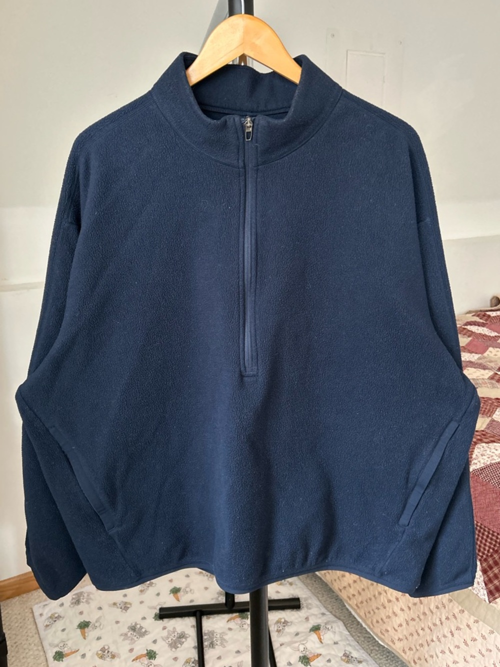 Lululemon Oversized Fit Fleece Half Zip Pullover Jacket Navy Blue Men’s XL